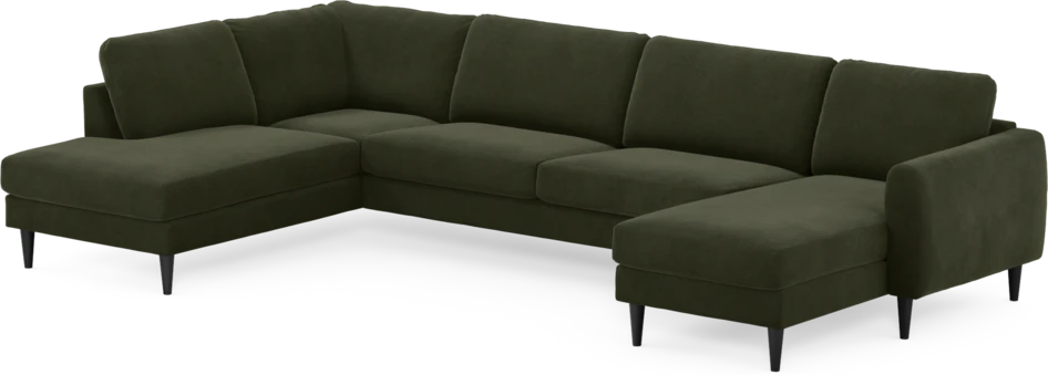 Bridge - 3-sits soffa med divan vänster och schäslong höger - Grön