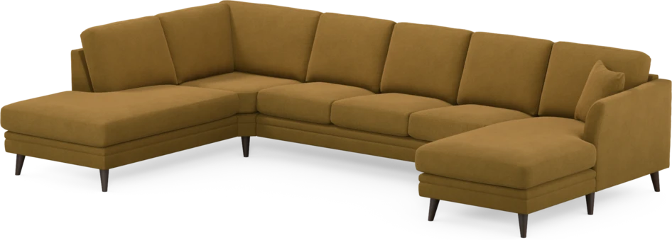 Eden - 3-sits soffa med divan vänster och schäslong höger - Gul