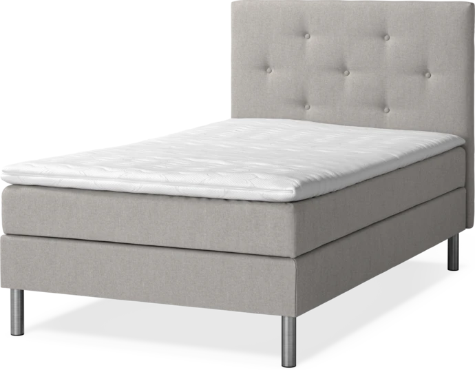 Bergamo, Kontinentalsäng, enkelsäng med bäddmadrass och pikerad sänggavel