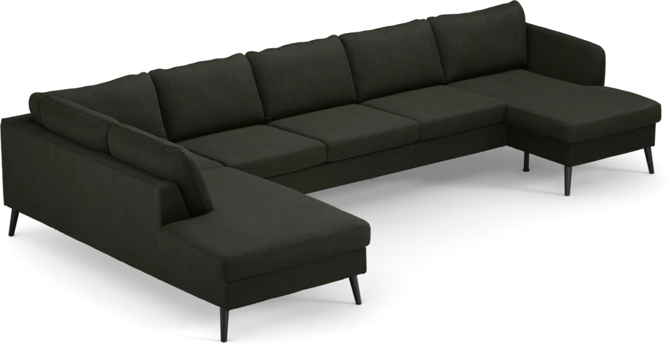 County - 4-sits soffa med divan vänster och schäslong höger - Grön