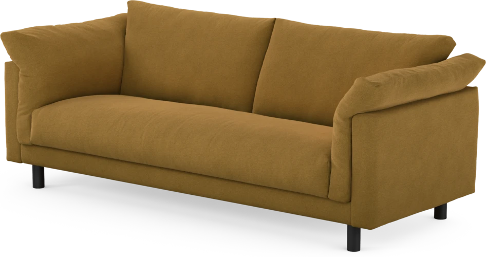 Cherrie - 3-sits soffa, hel dyna, fast klädsel - Orange