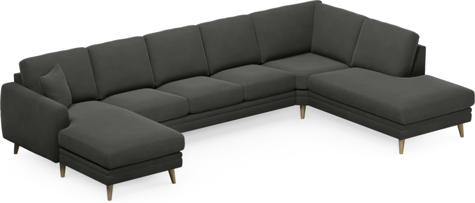 Eden - 3-sits soffa med schäslong vänster och divan höger - Grå