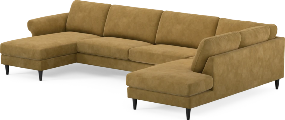 Bridge - 3-sits soffa med schäslong vänster och divan höger - Gul