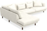 Harper - 3-sits soffa med divan vänster - Vit