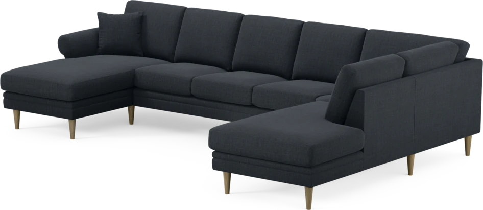 Eden - 3-sits soffa med schäslong vänster och divan höger - Blå