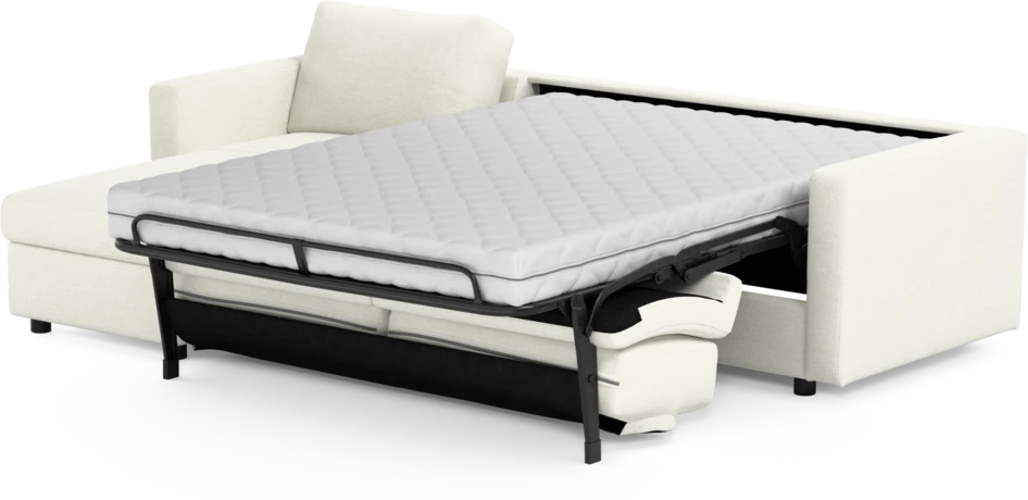 Lindö - Bäddsoffa 2,5-sits med schäslong, vändbar - Vit