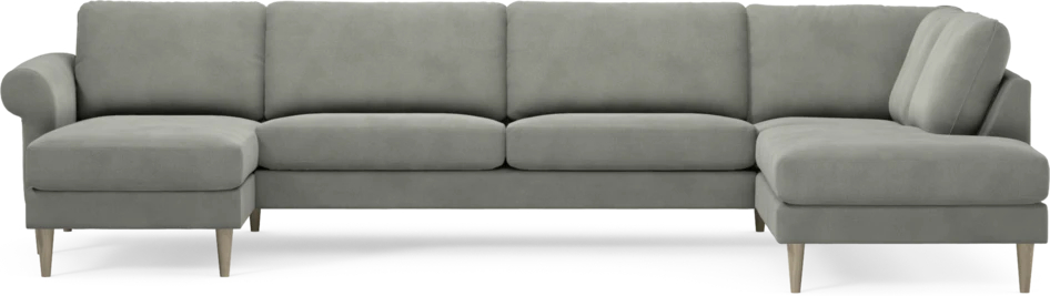 Bridge - 3-sits soffa med schäslong vänster och divan höger - Grå