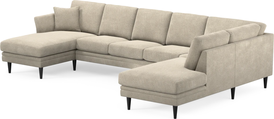 Eden - 3-sits soffa med schäslong vänster och divan höger - Beige