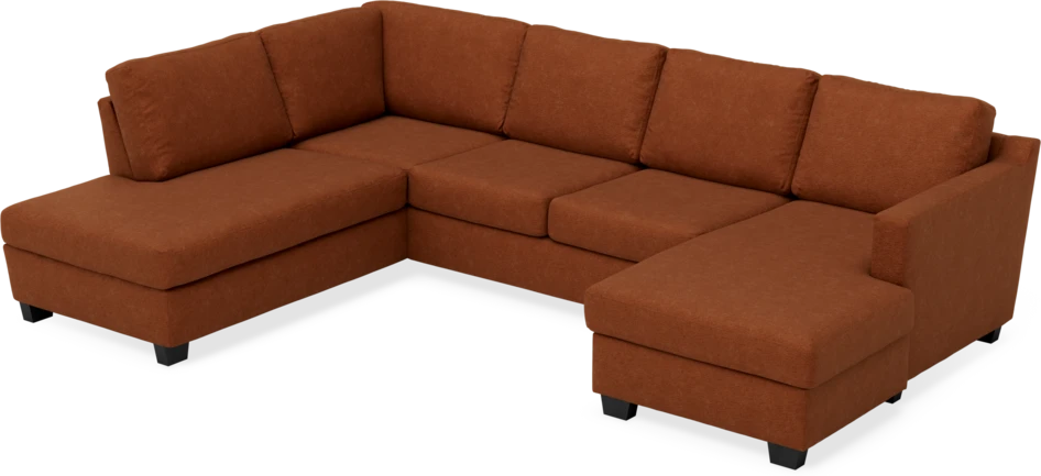 Friday - 3-sits soffa med divan vänster och schäslong höger - Orange