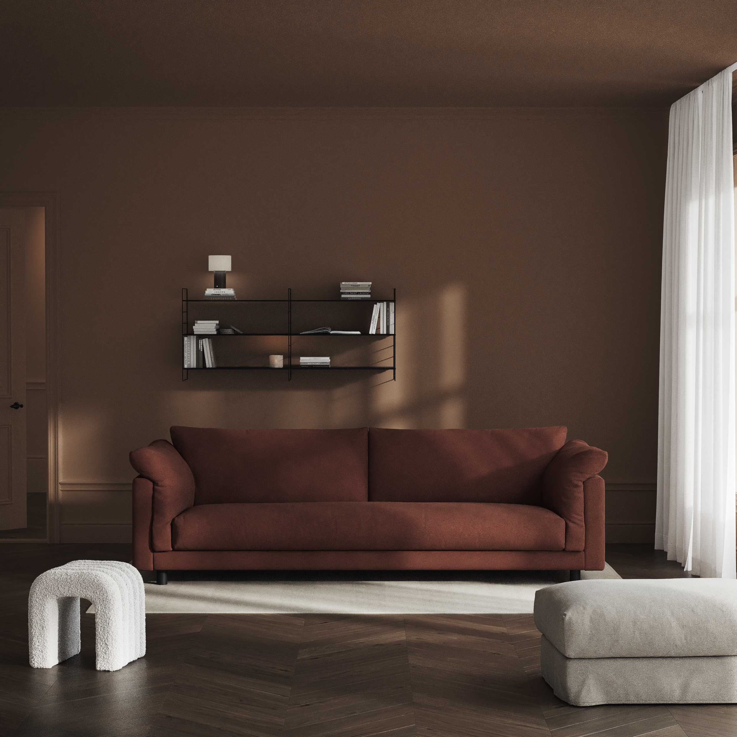 Cherrie - 4-sits soffa, hel dyna, fast klädsel - inspiration