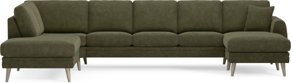 Eden - 3-sits soffa med divan vänster och schäslong höger - Grön