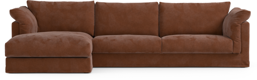 Cherrie Klädsel -  3-sits soffa med schäslong vänster - Orange