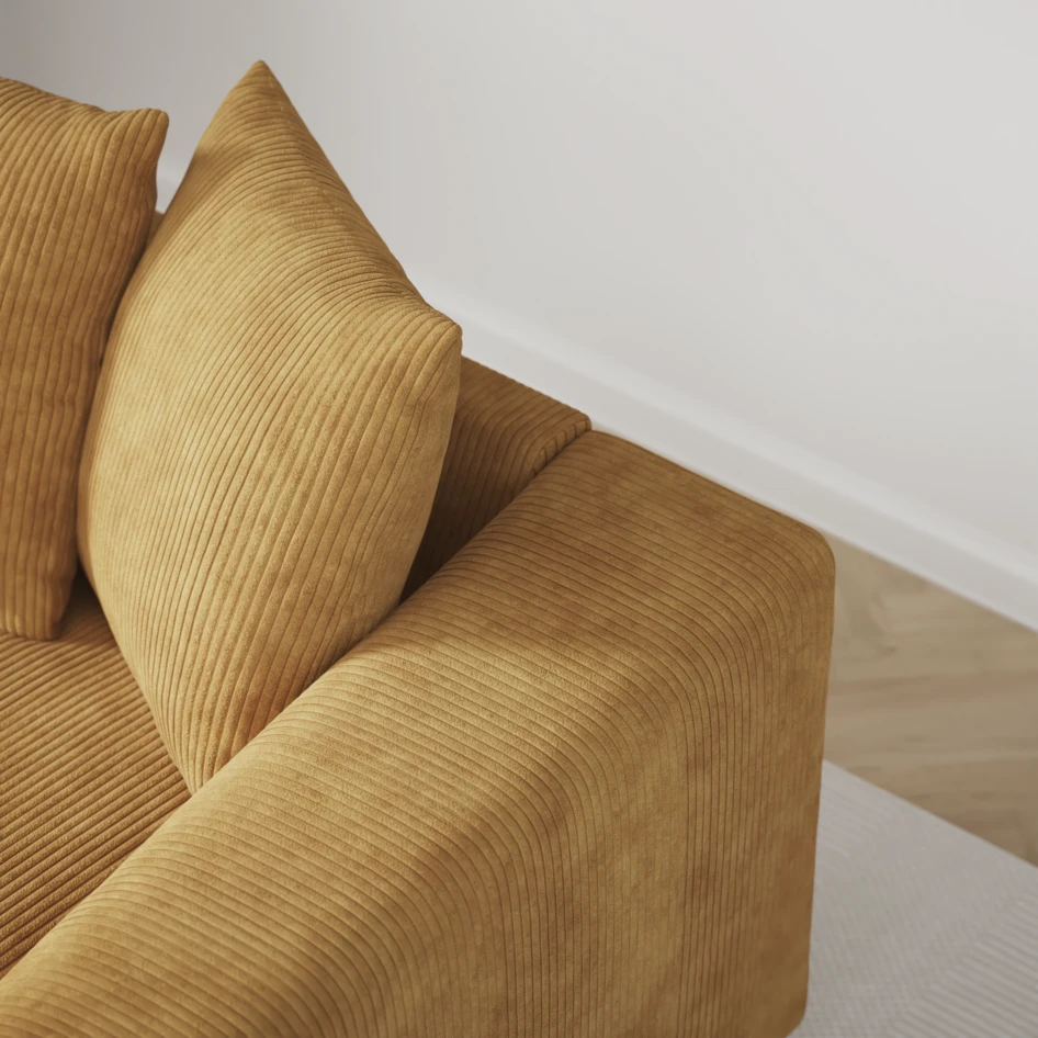Town - 3-sits soffa med divan höger och schäslong vänster - Gul