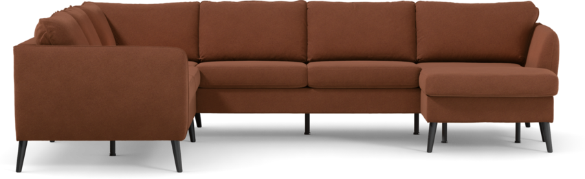 County - Hörnsoffa, 2+3-sits med schäslong höger - Orange