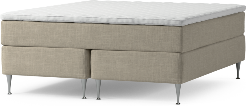 Delux Exclusive - Kontinentalsäng, dubbelsäng med bäddmadrass och sängben - Beige