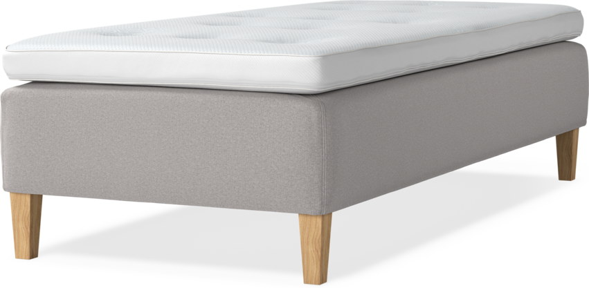 Delux Sense - Ramsäng, enkelsäng med bäddmadrass - Grå