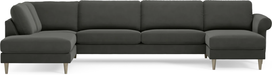 Bridge - 3-sits soffa med divan vänster och schäslong höger - Grå