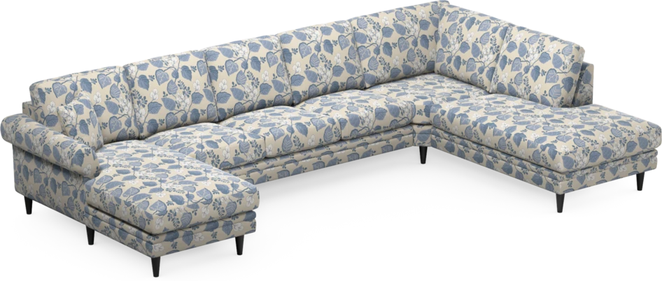 Eden - 3-sits soffa med schäslong vänster och divan höger - Flerfärgad