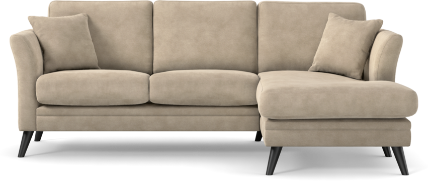 Eden - 2-sits soffa med schäslong - Brun