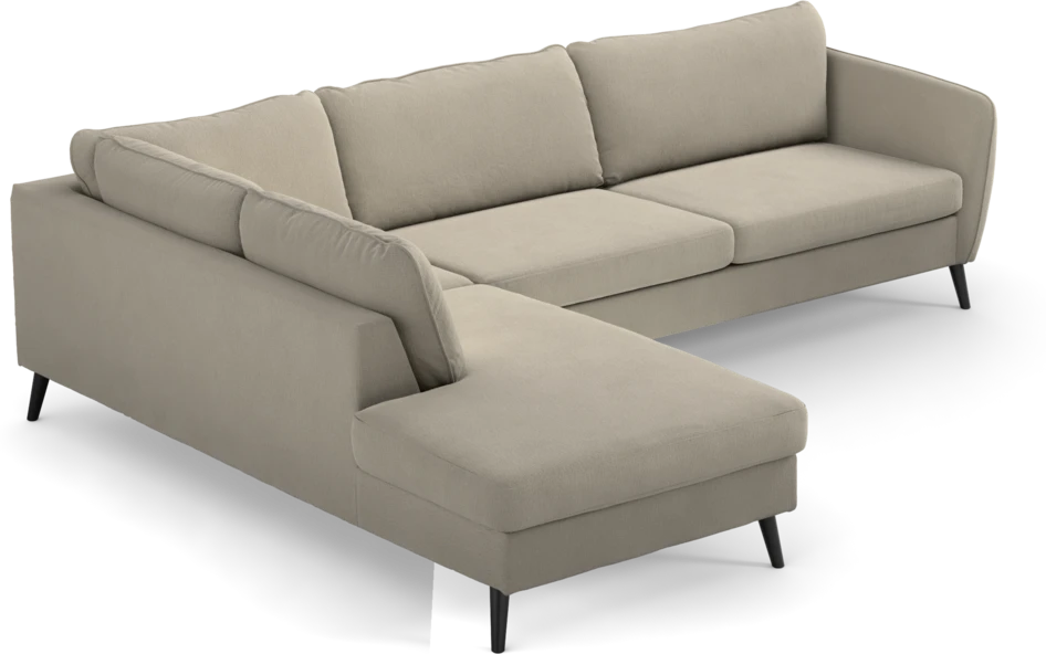 County - 2,5-sits soffa med divan vänster - Grå