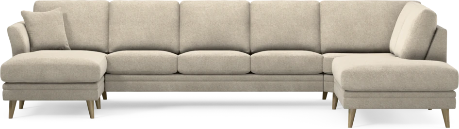Eden - 3-sits soffa med schäslong vänster och divan höger - Beige