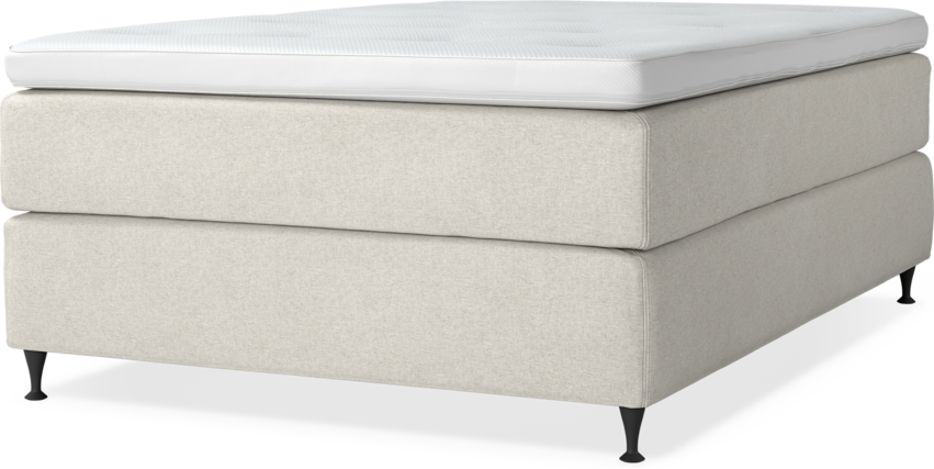 Delux Exclusive - Kontinentalsäng, enkelsäng 140 cm med bäddmadrass - Beige