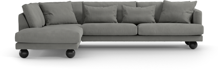 Harper - 3-sits soffa med divan vänster - Grå