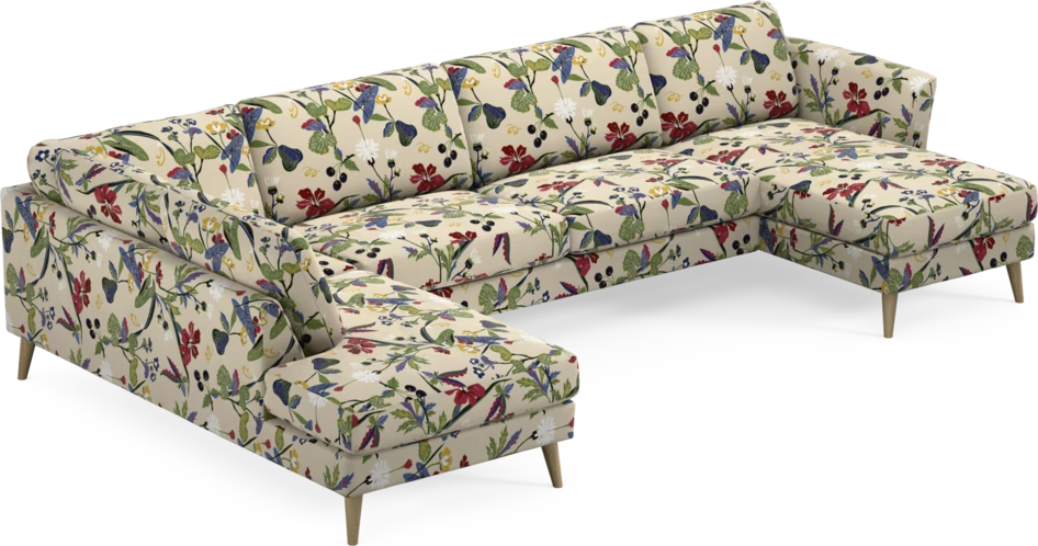 Bridge - 3-sits soffa med divan vänster och schäslong höger - Flerfärgad