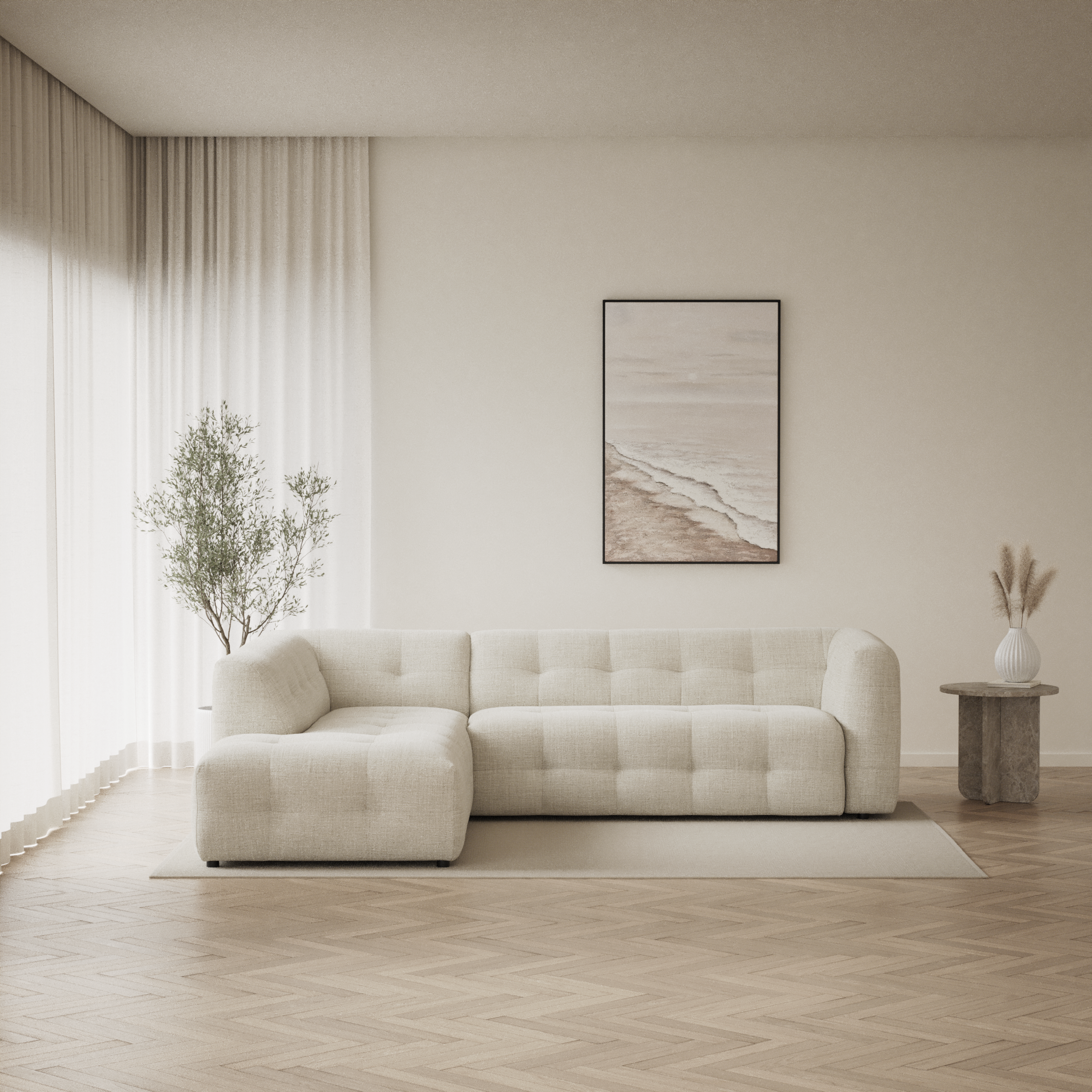 Bella, 3-sits soffa med divan vänster