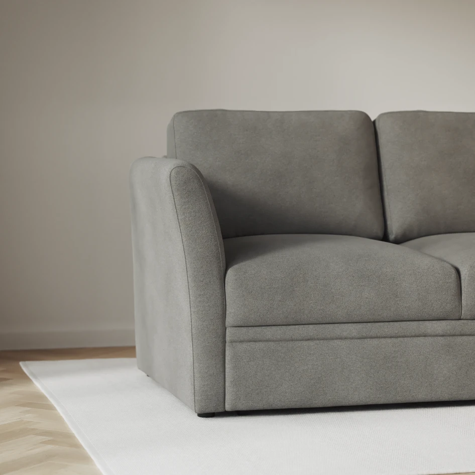 Öland - Bäddsoffa 3-sits, längsbäddad - Grå