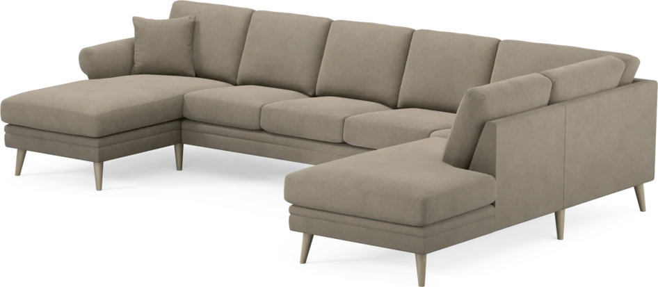 Eden - 3-sits soffa med schäslong vänster och divan höger - Beige