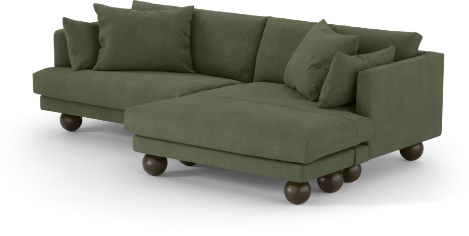 Harper - 4-sits med schäslong XL höger - Grön