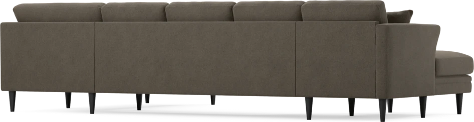 Eden - 3-sits soffa med schäslong vänster och divan höger - Brun