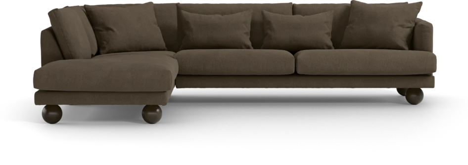 Harper - 3-sits soffa med divan vänster - Brun