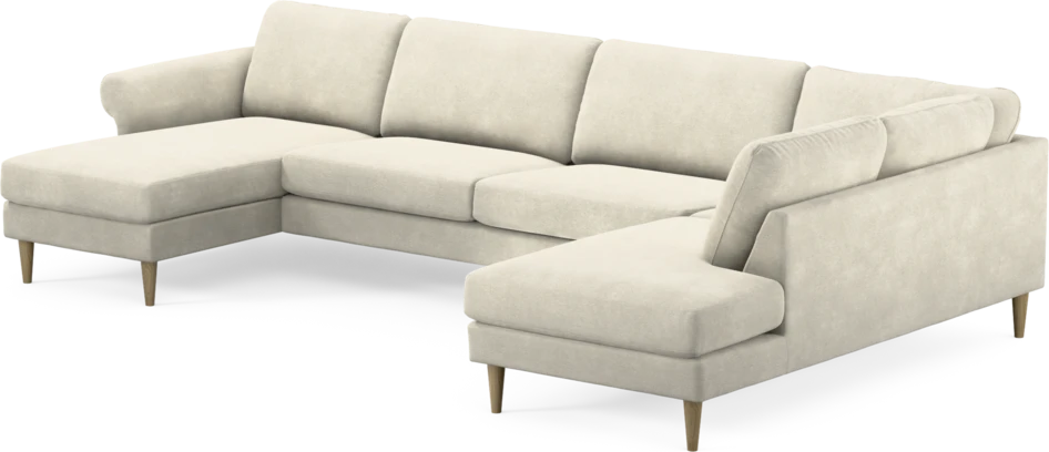 Bridge - 3-sits soffa med schäslong vänster och divan höger - Vit
