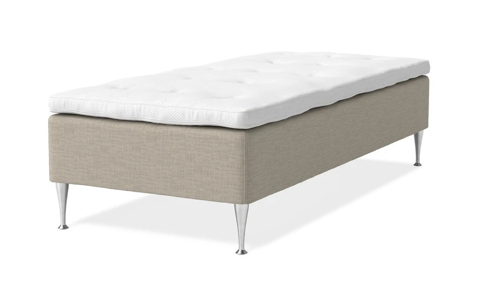 Sense Delux - Ramsäng, enkelsäng med bäddmadrass Dream Delux vit - Beige
