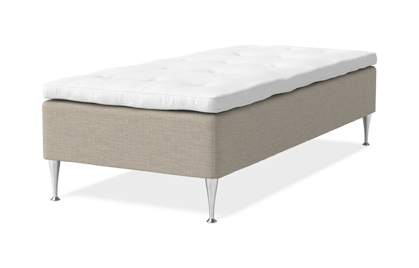 Sense Delux - Ramsäng, enkelsäng med bäddmadrass Dream Delux vit - Beige