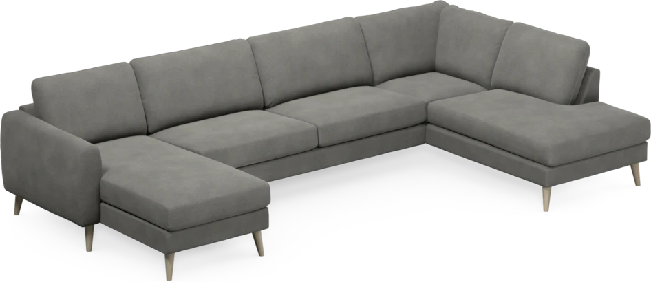 Bridge - 3-sits soffa med schäslong vänster och divan höger - Grå