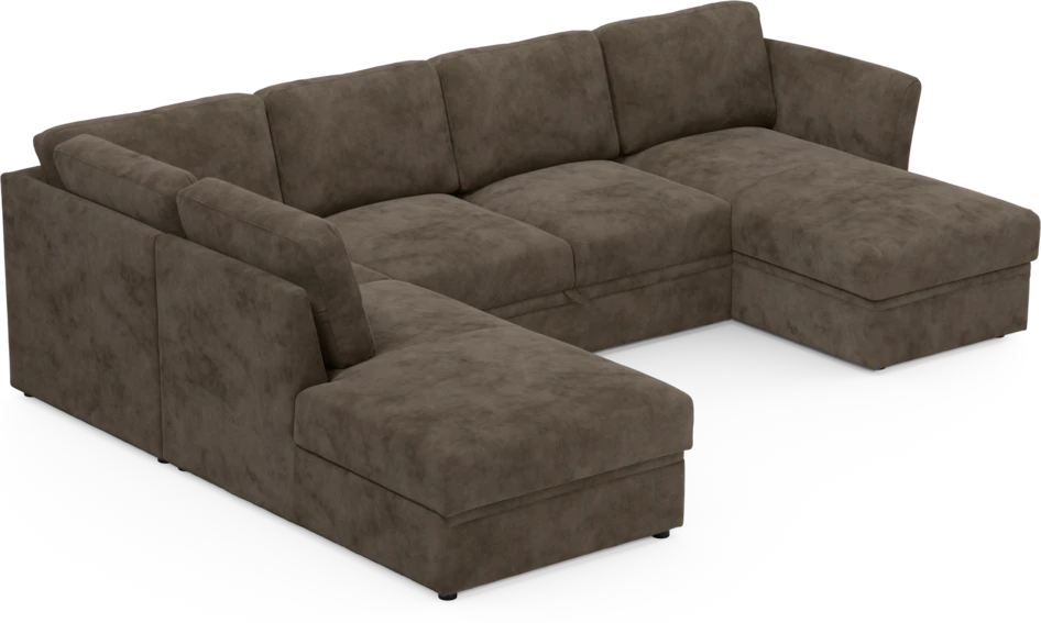 Öland - Bäddsoffa med divan vänster och schäslong höger - Brun