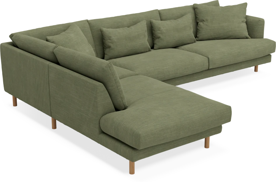 Harper - 3-sits soffa med divan vänster - Grön