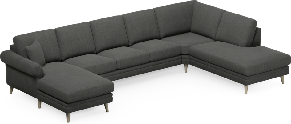 Eden - 3-sits soffa med schäslong vänster och divan höger - Grå