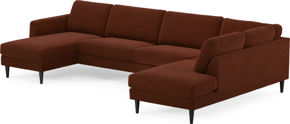 Bridge - 3-sits soffa med schäslong vänster och divan höger - Orange