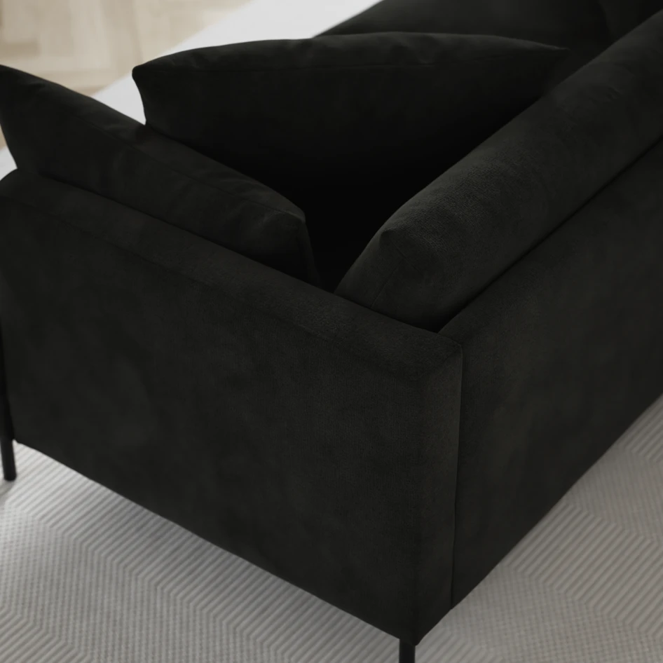 Harper - 3-sits soffa - Svart