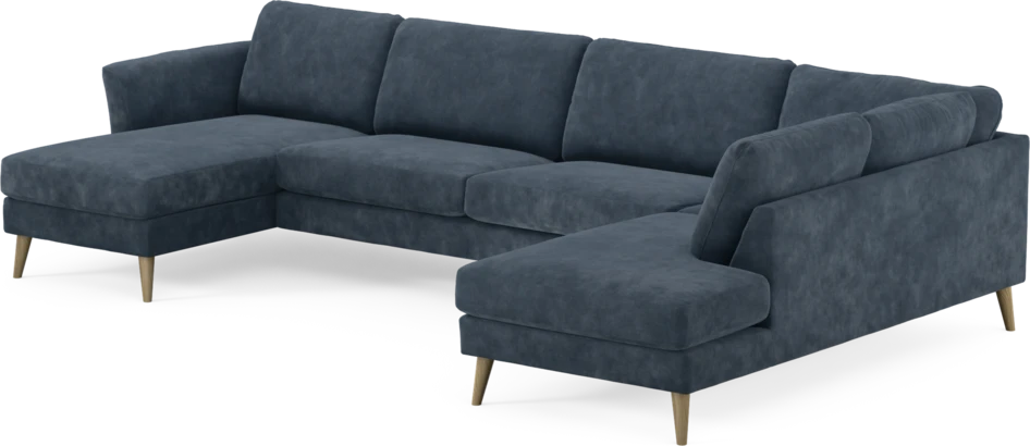 Bridge - 3-sits soffa med schäslong vänster och divan höger - Blå