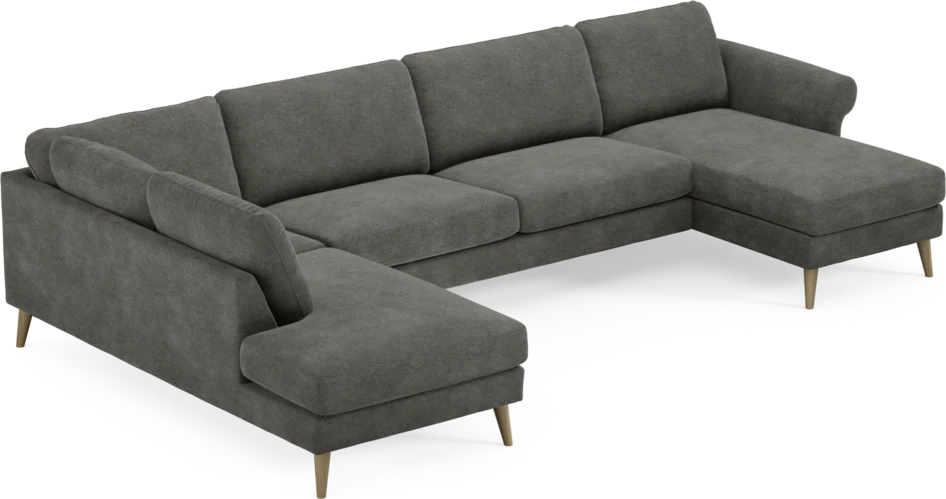 Bridge - 3-sits soffa med divan vänster och schäslong höger - Grå
