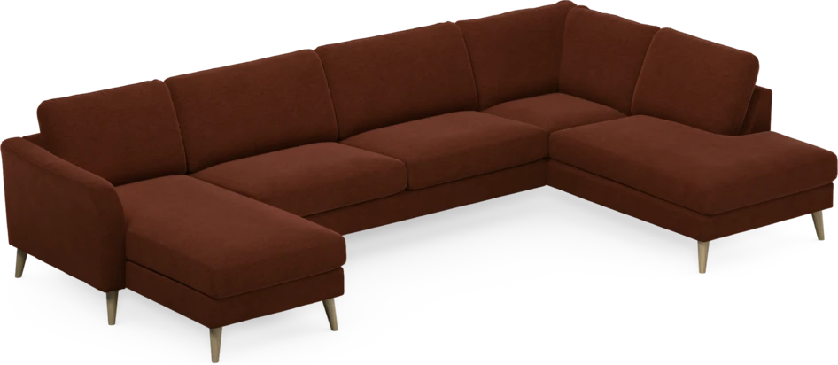 Bridge - 3-sits soffa med schäslong vänster och divan höger - Orange