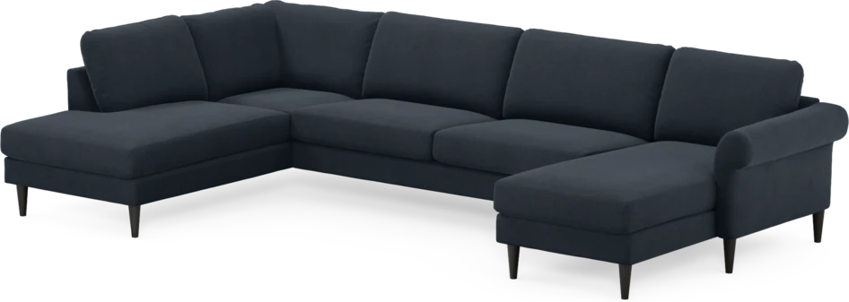 Bridge - 3-sits soffa med divan vänster och schäslong höger - Blå