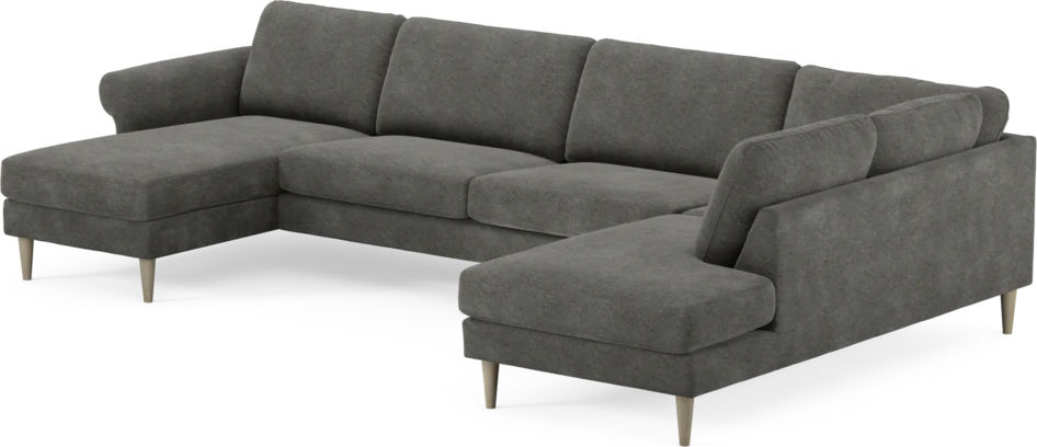 Bridge - 3-sits soffa med schäslong vänster och divan höger - Grå