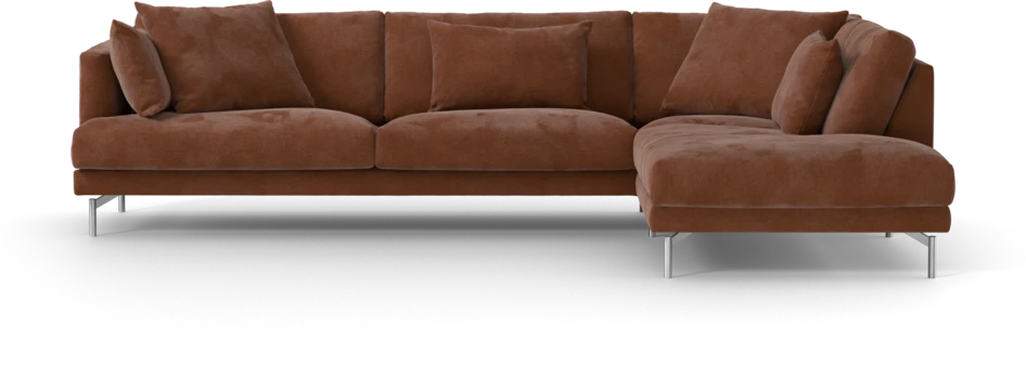 Harper - 3-sits soffa med divan höger - Orange