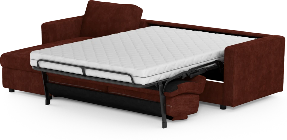 Lindö - Bäddsoffa 2,5-sits med schäslong, vändbar - Röd